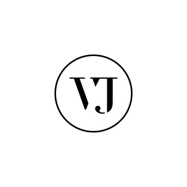 Harf VJ ilk monogram logo tasarımı, düğün, moda, makyaj şablonu