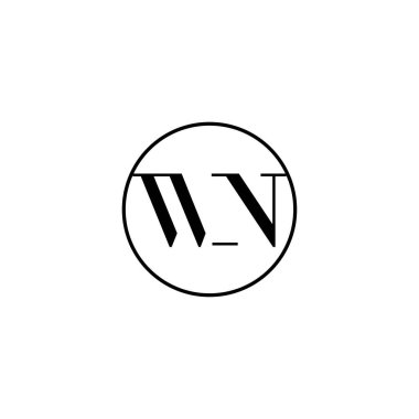 WN ilk monogram logo tasarımı, düğün, moda, makyaj şablonu