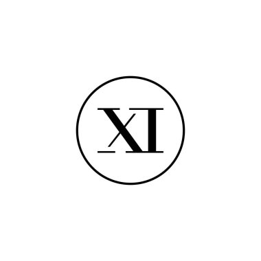 Harf XI ilk monogram logo tasarımı, düğün, moda, makyaj şablonu