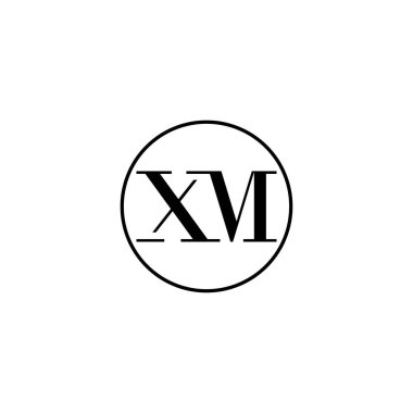 Harf XM ilk monogram logo tasarımı, düğün, moda, makyaj şablonu