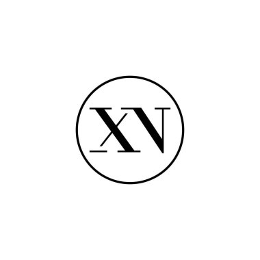 Harf XN ilk monogram logo tasarımı, düğün, moda, makyaj şablonu