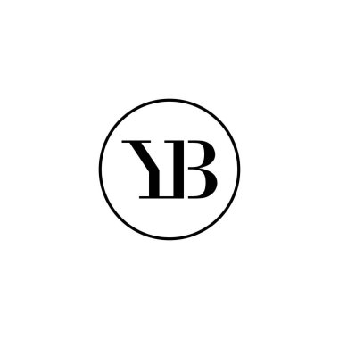 Harf YB ilk monogram logo tasarımı, düğün, moda, makyaj şablonu