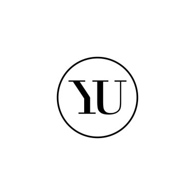 Letter YU ilk monogram logo tasarımı, düğün, moda, makyaj şablonu