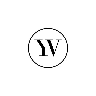 Harf YV ilk monogram logo tasarımı, düğün, moda, makyaj şablonu