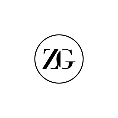 ZG harfi ilk monogram logo tasarımı, düğün, moda, makyaj şablonu