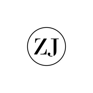 ZJ harfi ilk monogram logo tasarımı, düğün, moda, makyaj şablonu