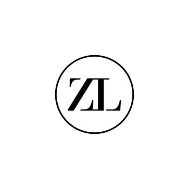 ZL harfi ilk monogram logo tasarımı, düğün, moda, makyaj şablonu