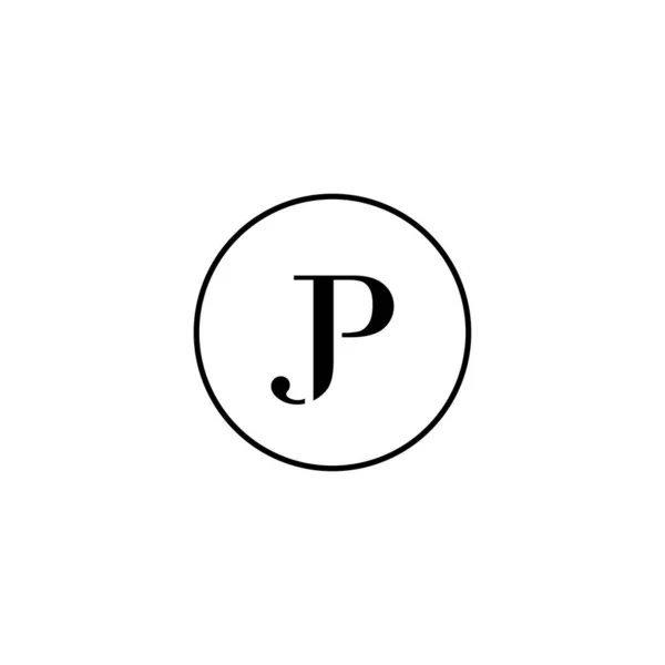 手紙Jp初期のモノグラムロゴデザイン 結婚式 ファッション ロゴテンプレートを構成します — ストックベクタ