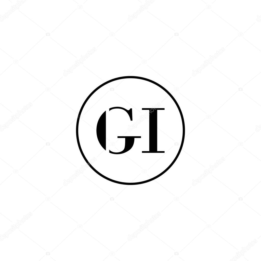 Letter GI initial monogram logo design, wedding, fashion, make up logo template
