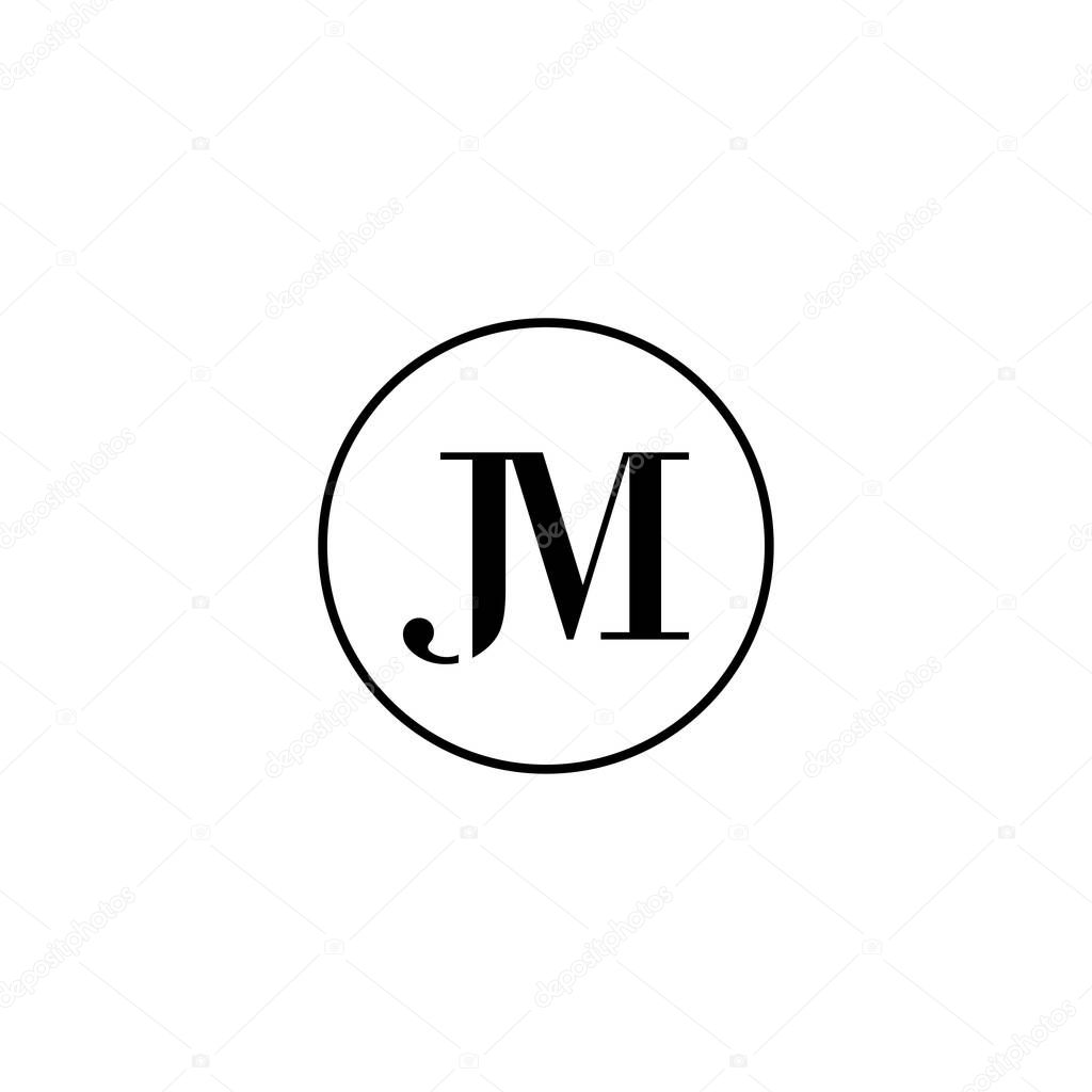 Letter JM initial monogram logo design, wedding, fashion, make up logo template