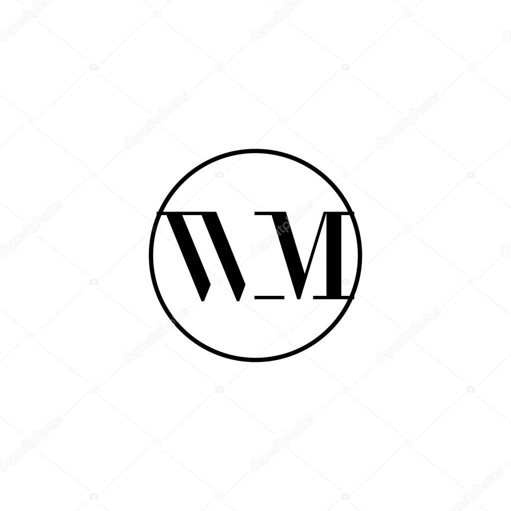 Letter WM initial monogram logo design, wedding, fashion, make up logo template
