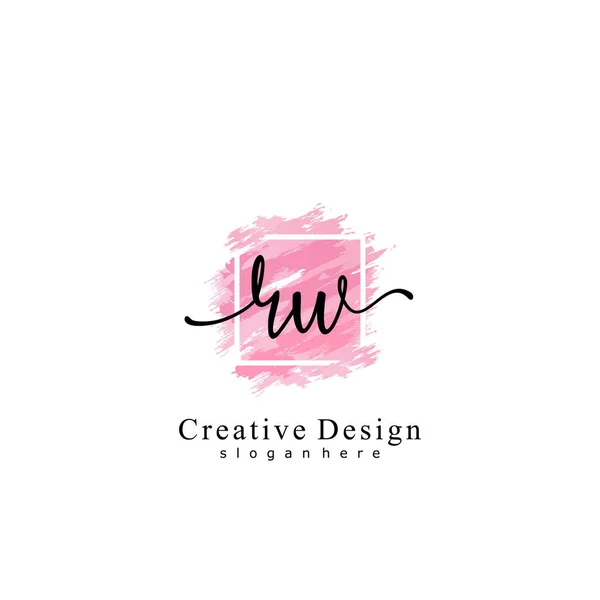 Harf RW ilk monogram logo tasarımı, düğün, moda, makyaj şablonu