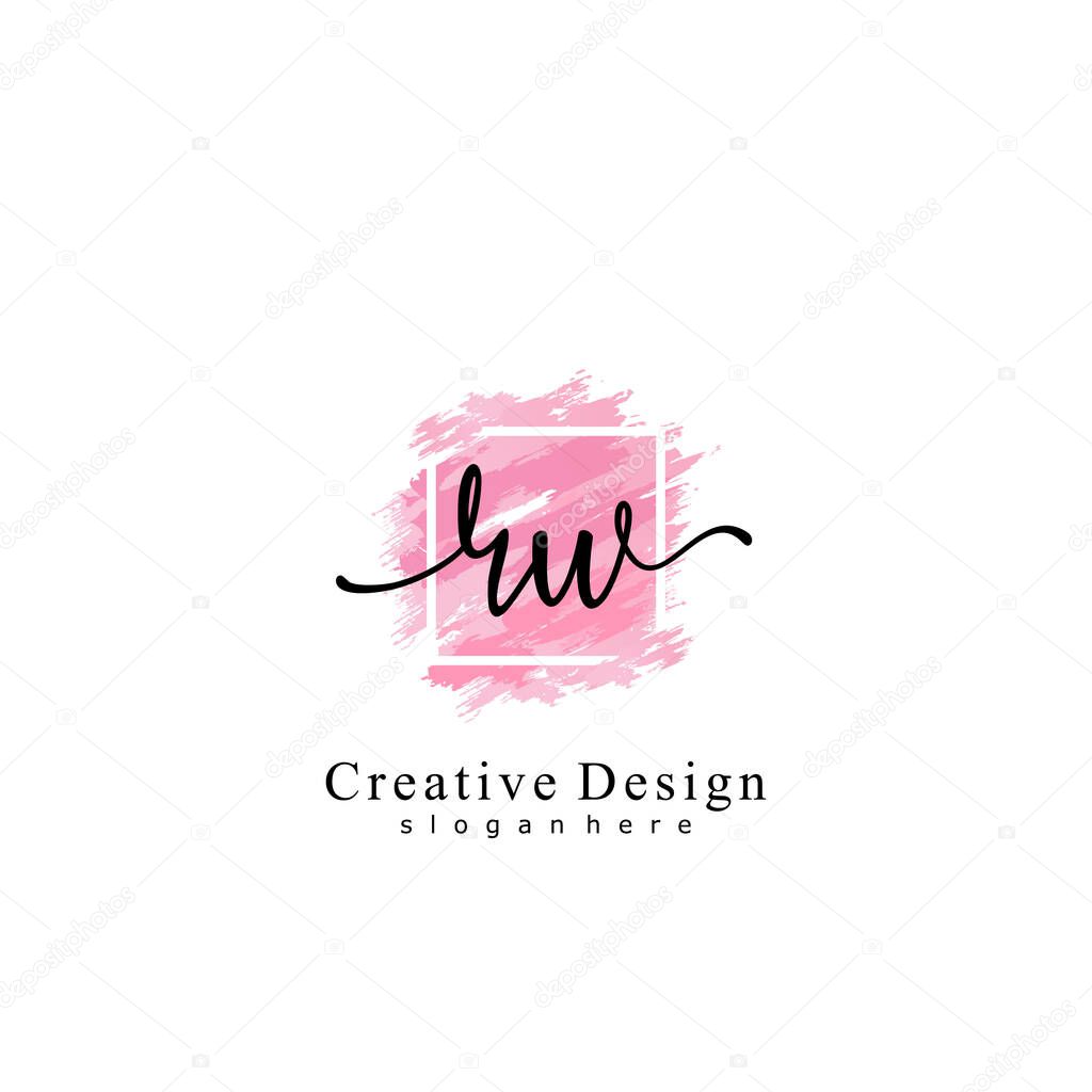Letter RW initial monogram logo design, wedding, fashion, make up logo template