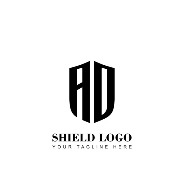 Początkowy Wzór Logo Listu Shield — Wektor stockowy