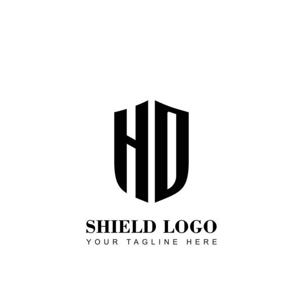Początkowy Wzór Logo Listu Shield — Wektor stockowy