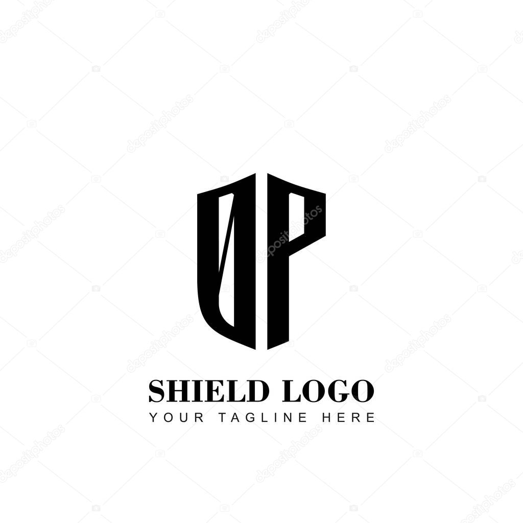 Initial Letter OP  Shield logo template