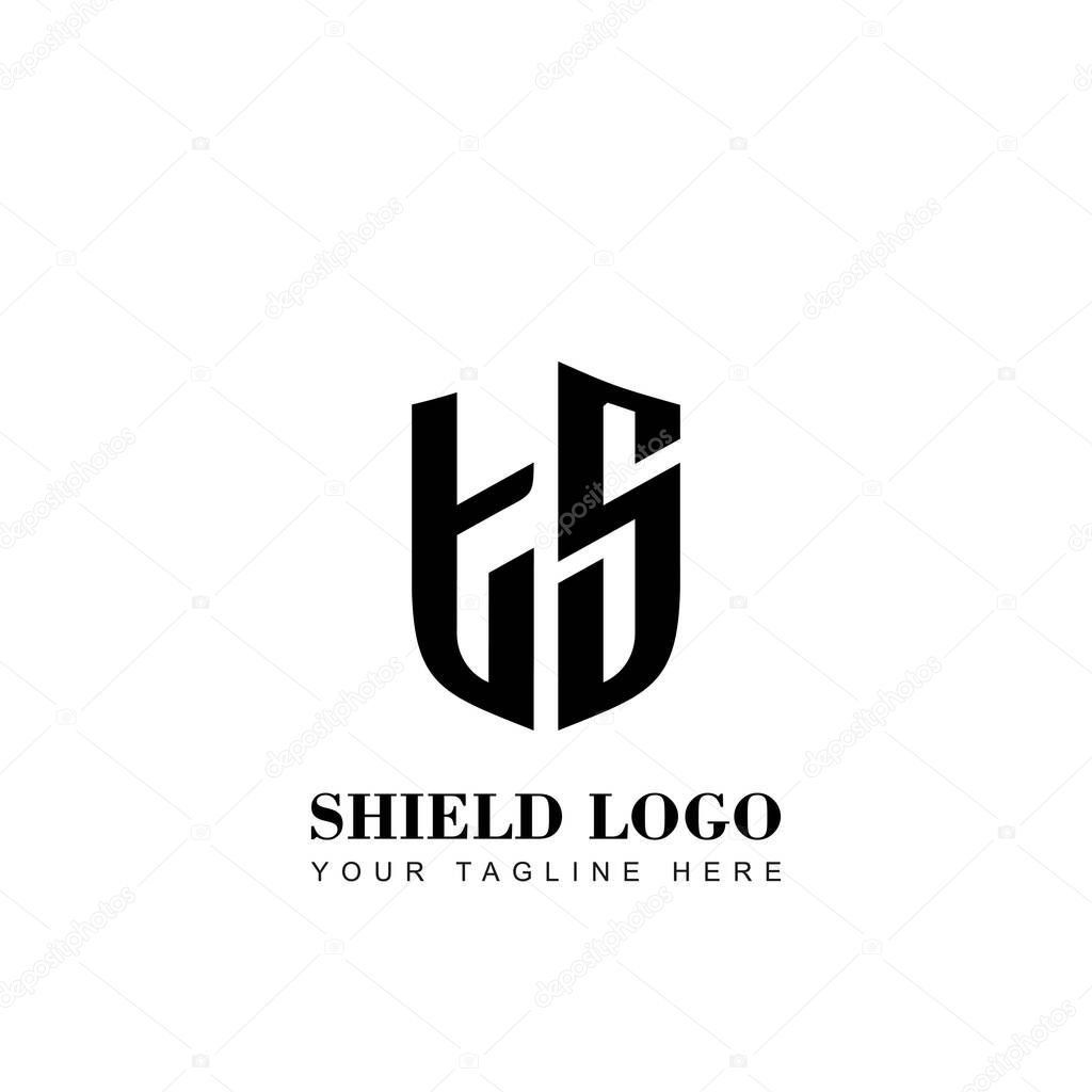 Initial TS Letter  Shield logo template