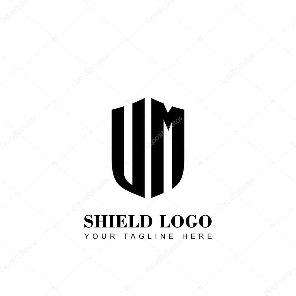 Initial VM Letter  Shield logo template