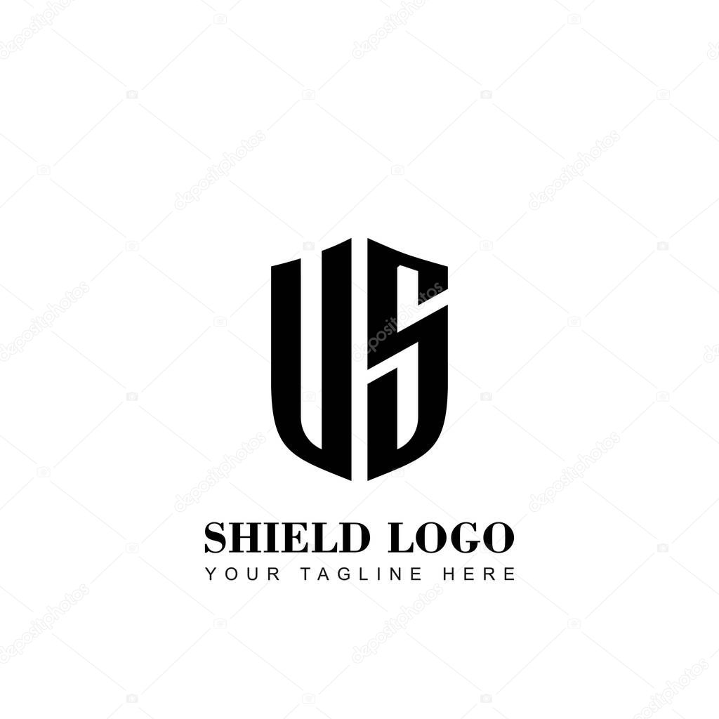  Initial VS Letter  Shield logo template