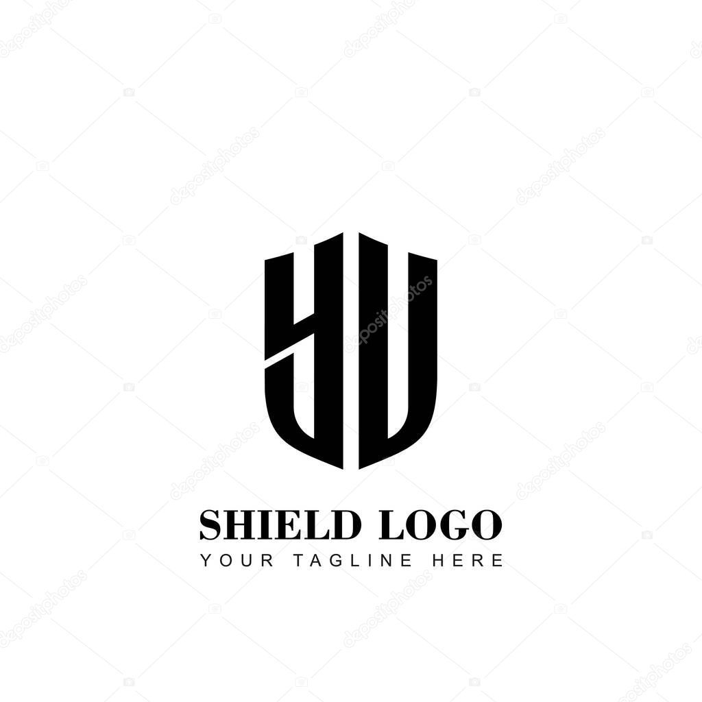 Initial YV Letter  Shield logo template