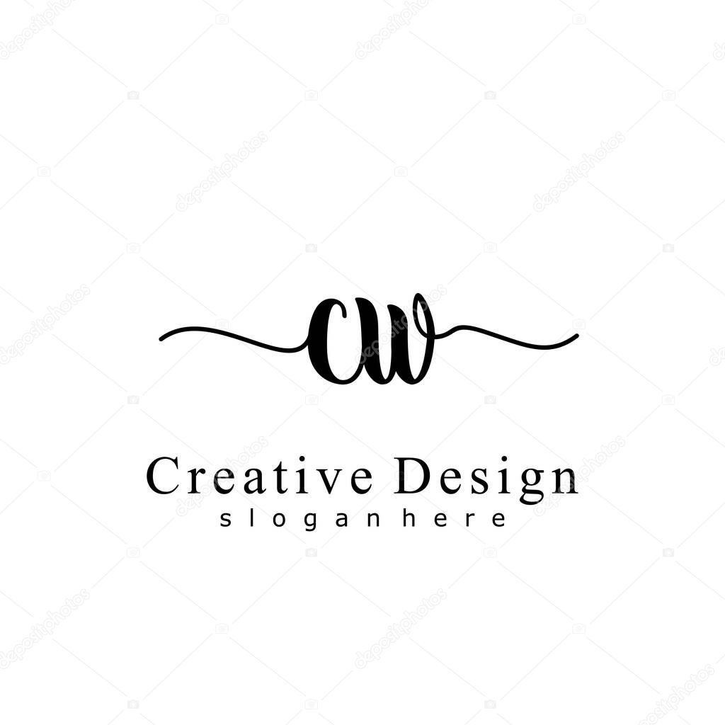 Initial CW handwriting of initial logo concept