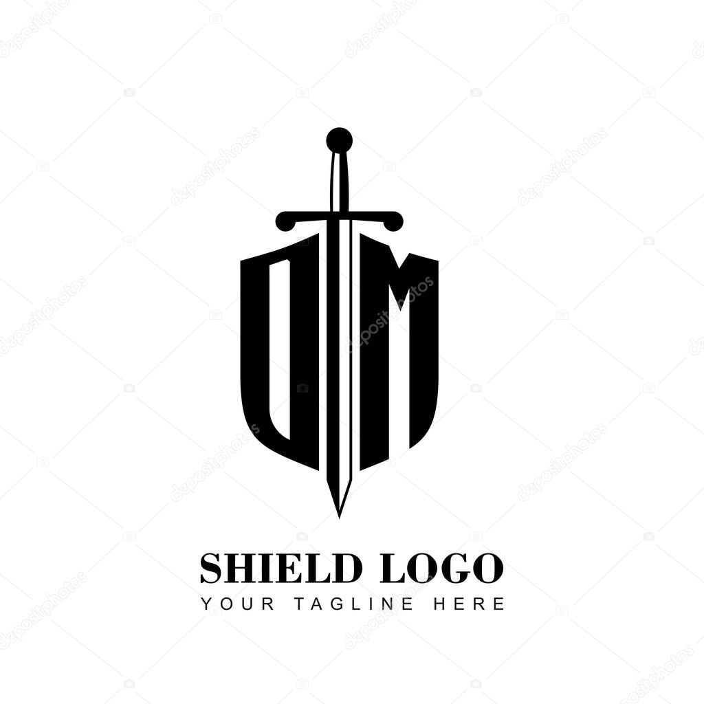 Initial Letter DM Shield logo template