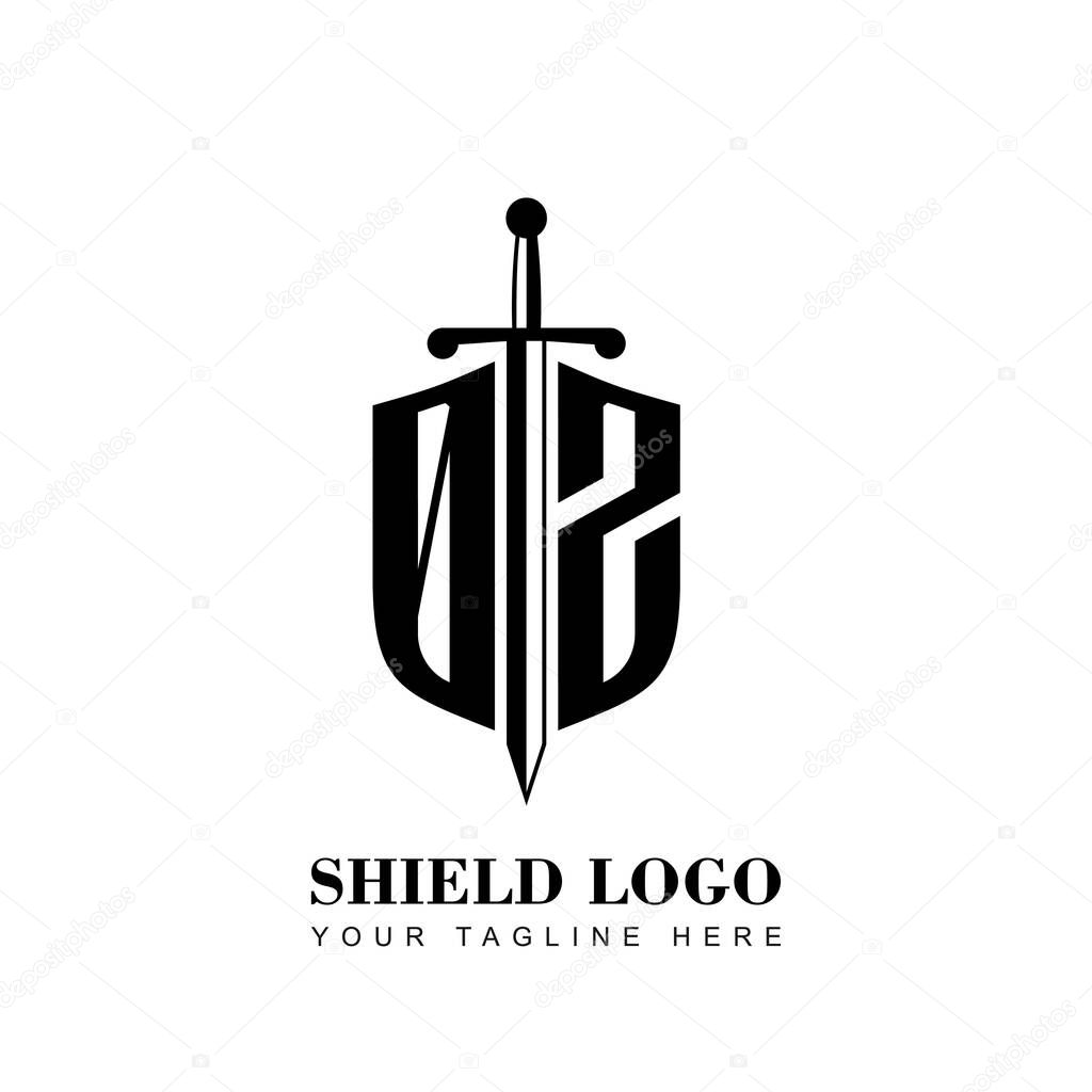 Initial Letter OZ Shield logo template