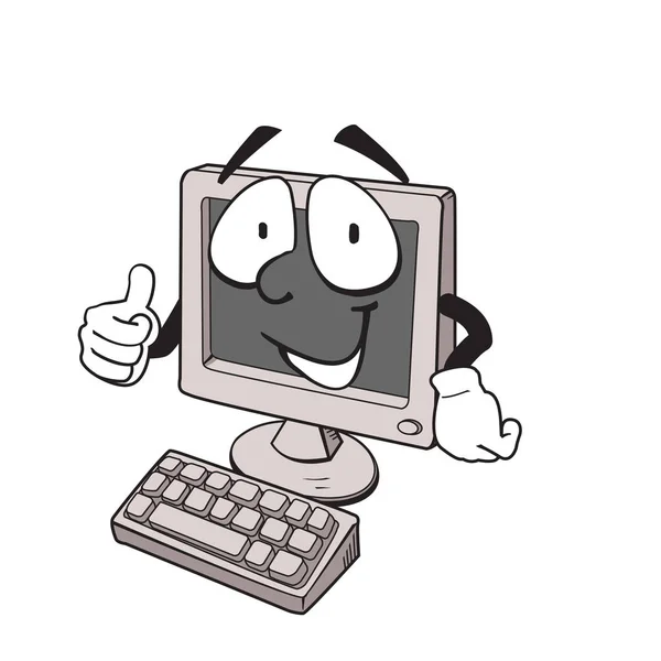 Computadora vector de dibujos animados — Archivo Imágenes Vectoriales