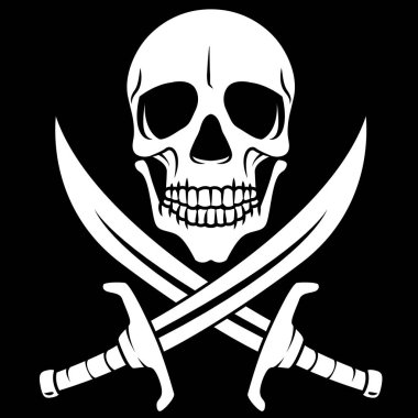 Siyah üzerine beyaz korsan sembolü