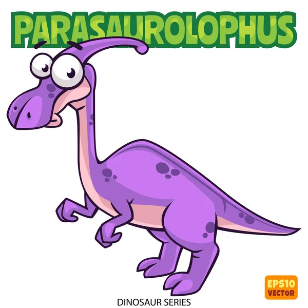 Parasaurolophus cartoon karet — Stockvector