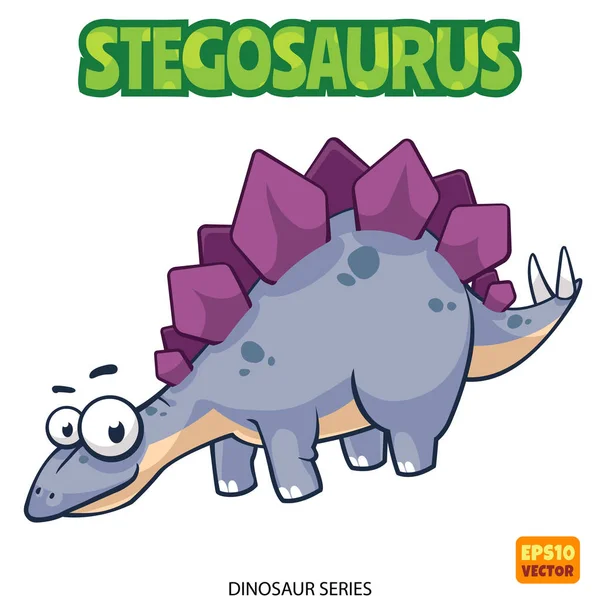 Dinosaurier Stegosaurus Zeichentrickfigur — Stockvektor