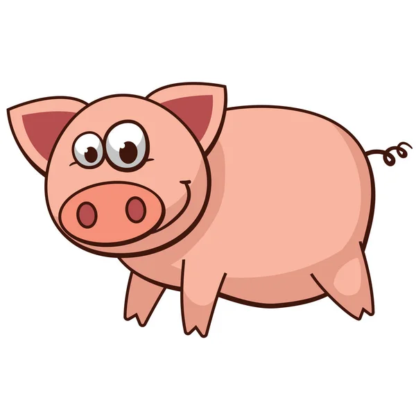 Cochon personnage de bande dessinée — Image vectorielle