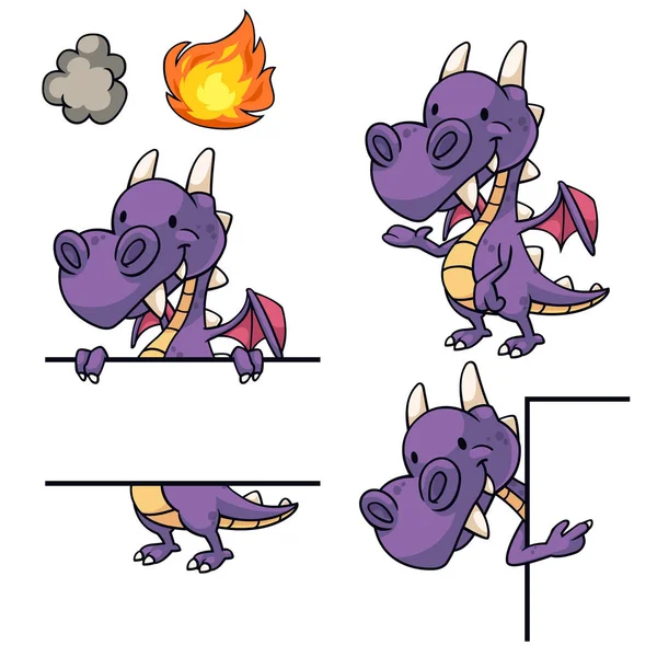 Châssis dragon violet et bordure — Image vectorielle
