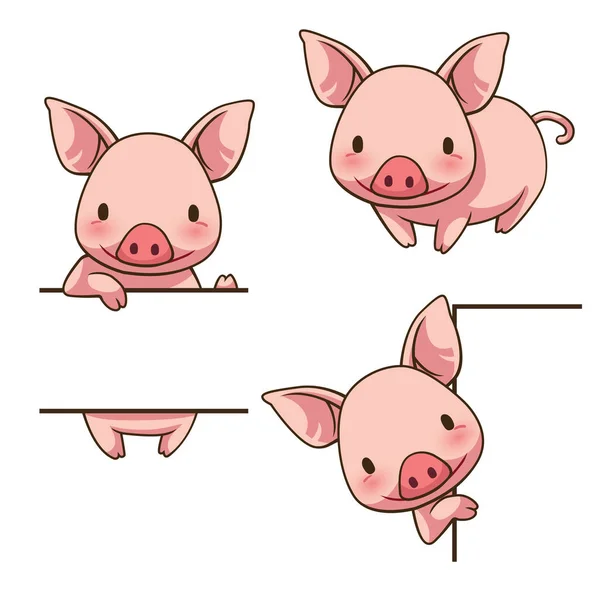 Piccolo Piggy segno bordo — Vettoriale Stock