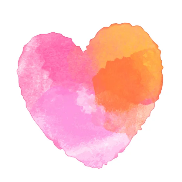 Pink heart watercolor style — Stock Vector