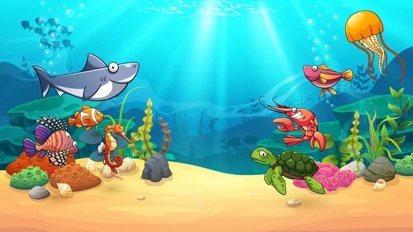 Animals in underwater world