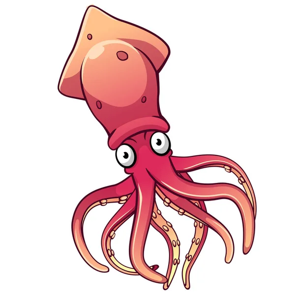 Squid cartoon — Stock Vector