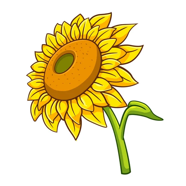 Estilo de dibujos animados girasol — Vector de stock