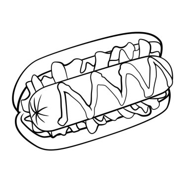 sosisli sandviç marul ile