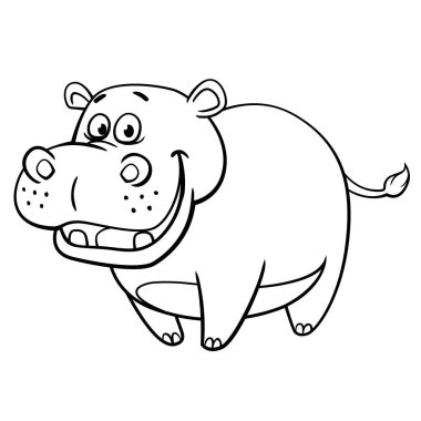 Hippopotamus karikatür tarzı