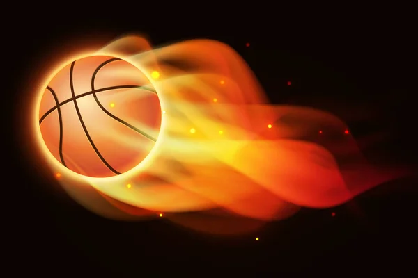 Baloncesto fuego — Vector de stock