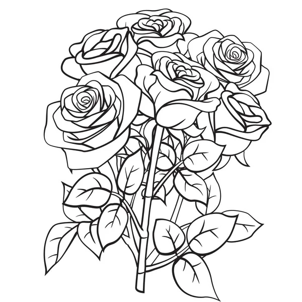 Estilo de dibujos animados Rose — Vector de stock