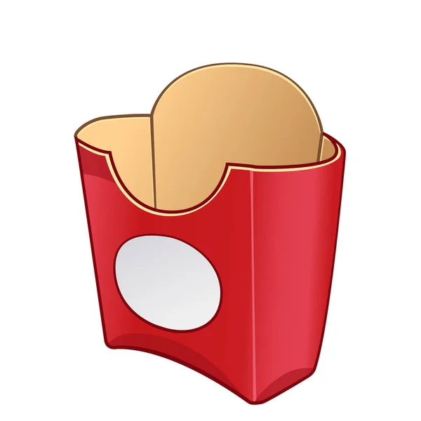 Caja de papel vacía de papas fritas — Vector de stock