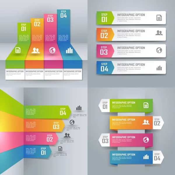Sammlung farbenfroher Infografik — Stockvektor
