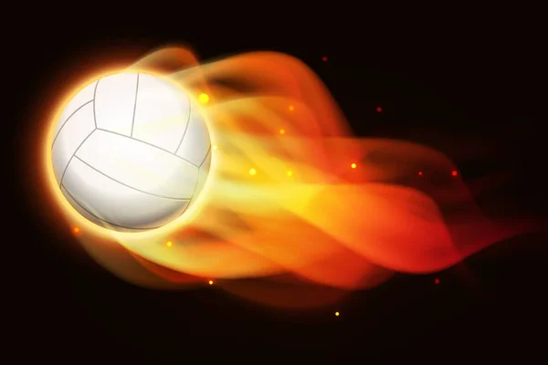 Fire volleyball — Stock Vector