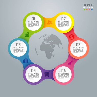 Renkli iş infographics ve diyagram, kağıt sanat kavramı bir