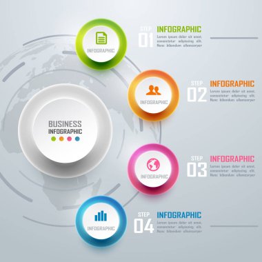 Renkli iş infographics ve diyagram, ışık ve teknoloji