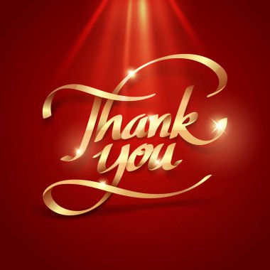 Teşekkür ederim altın kurdele kaligrafi el yazısı