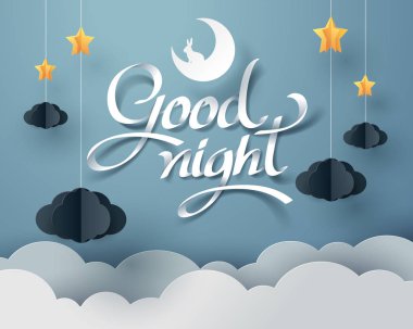 Goodnight ve tatlı rüya, gece ve kağıt mobil c Kağıt sanat