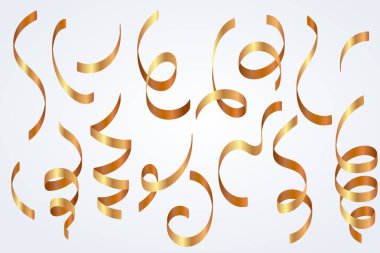 Kutlama veya parti sanat çalışmaları için altın kurdele unsuru